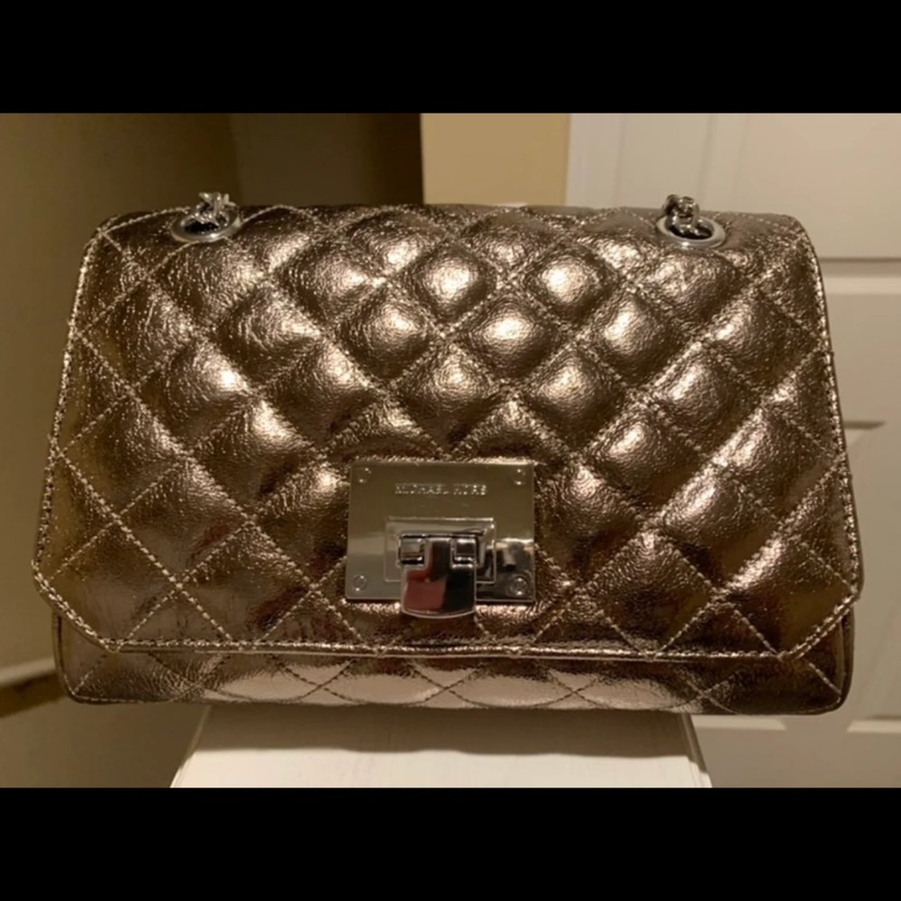 MK metallic gold/silver bag